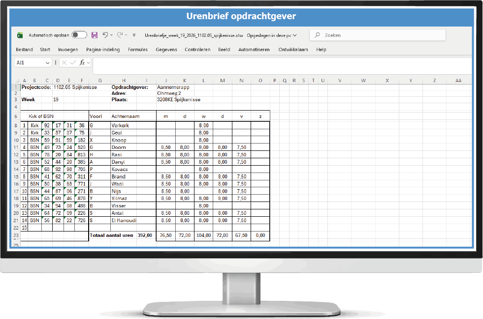 urenregistratie backoffice