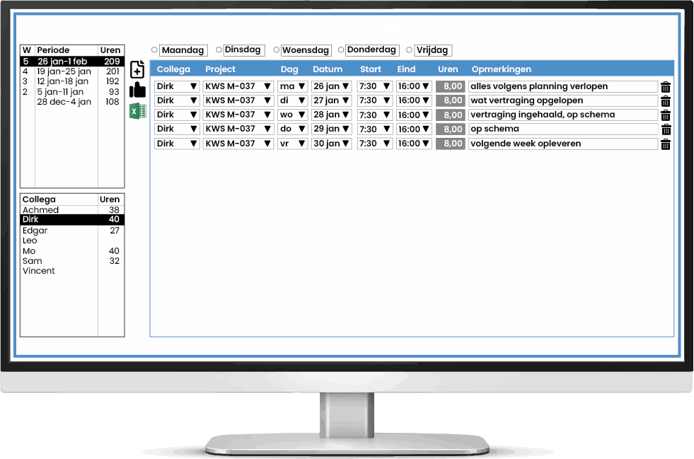 urenregistratie backoffice