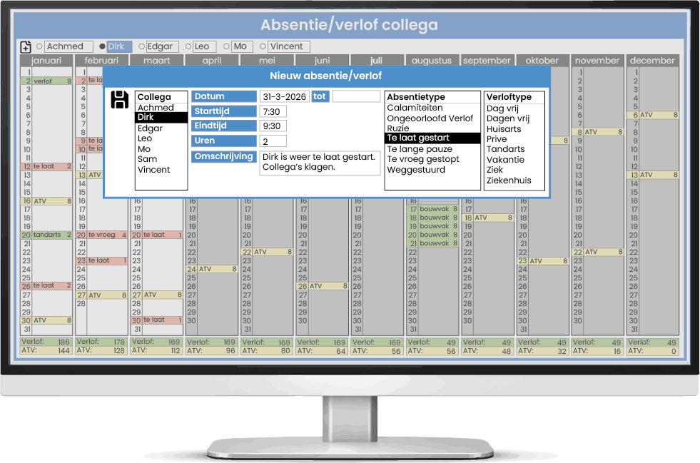 urenregistratie backoffice